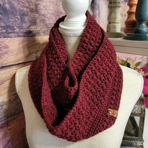 44" Crochet Infinity Scarf (Loops & Threads Woolike Yarn in Mauve)
